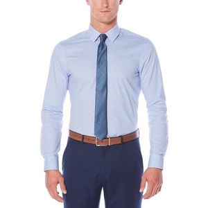 Tahari Men’s Dress Shirt Slim Fit Gingham Check Print Size XL (17-17½) NWT $85